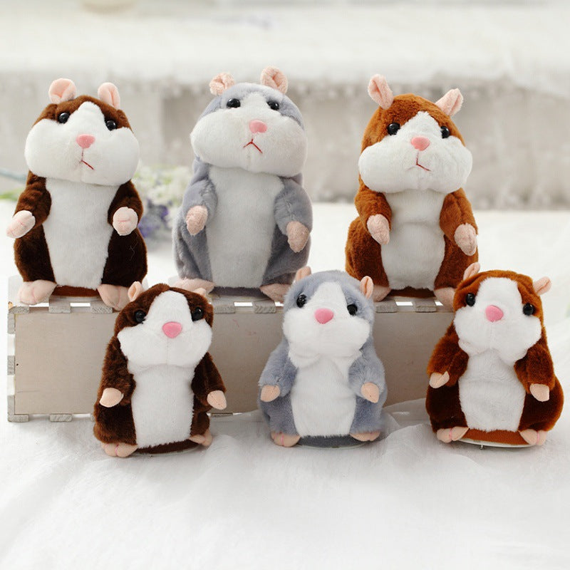 Recording hamster can learn to speak cute little mouse plush toy will shake children repeating learning tongue doll