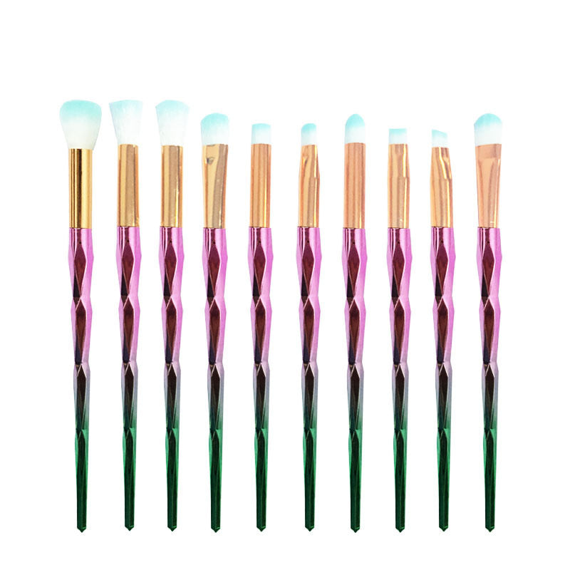 Cross-border hot sale 20 unicorn diamond transparent makeup brush set eye brush beauty tools factory direct sales