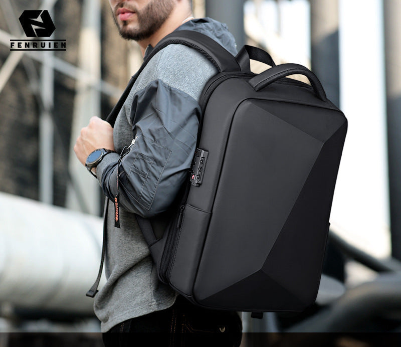Men's business commuter backpack password lock anti-theft student computer school bag leisure backpack fashion personality trendy bag