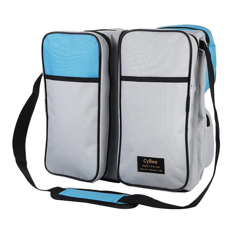 One-shoulder mommy bag baby multifunctional folding bed portable portable maternal and child bag mosquito net travel crib bed