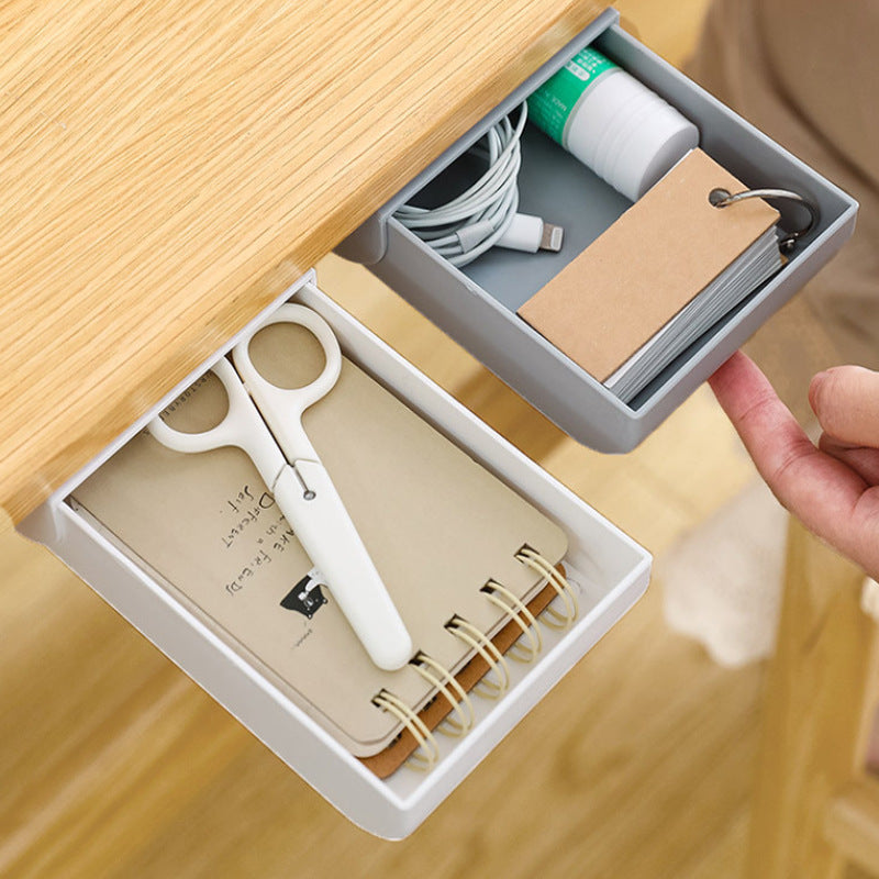 Paste drawer pen box under the creative desk desk hidden plastic storage small drawer student stationery box
