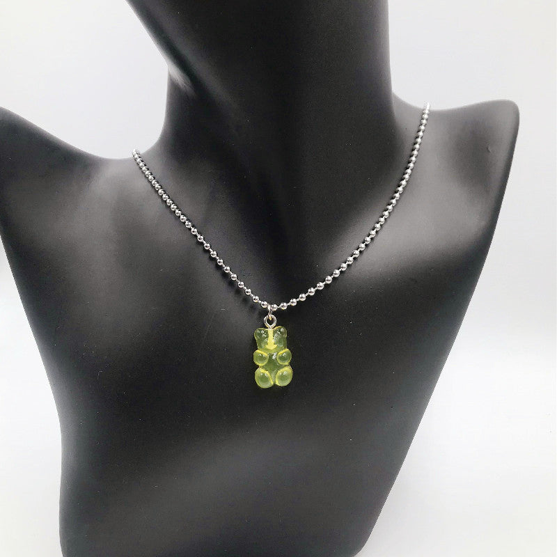 5 Rainbow Bears, Cool Girls, Bungee Fun, Transparent Jelly, Single Gummy Bear Necklace, Clavicle Chain, Long Chain