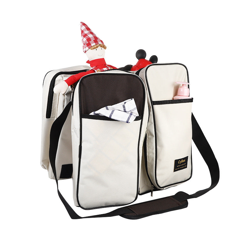 One-shoulder mommy bag baby multifunctional folding bed portable portable maternal and child bag mosquito net travel crib bed