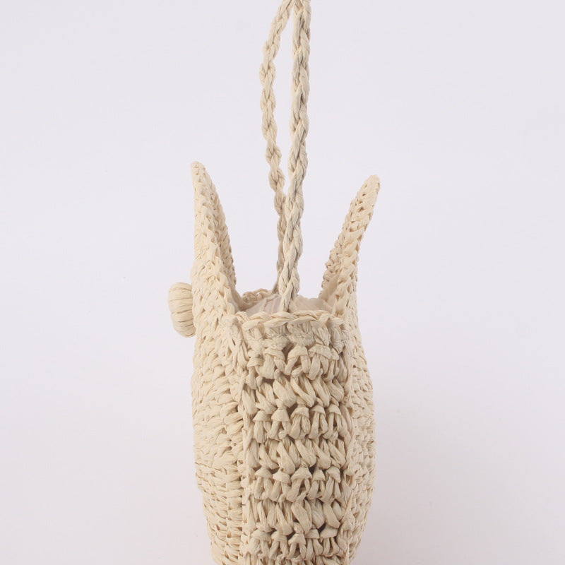 Factory direct sale ins new holiday beach woven bag round single-shoulder dual-use versatile leisure straw woven bag