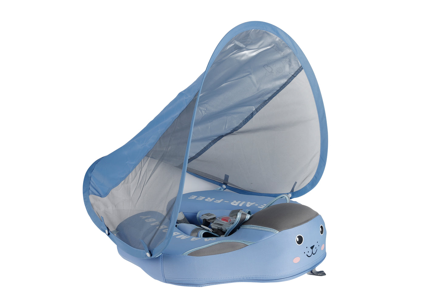 Manbao infant safety free inflatable lying ring with awning swimming ring 47*48*12cm