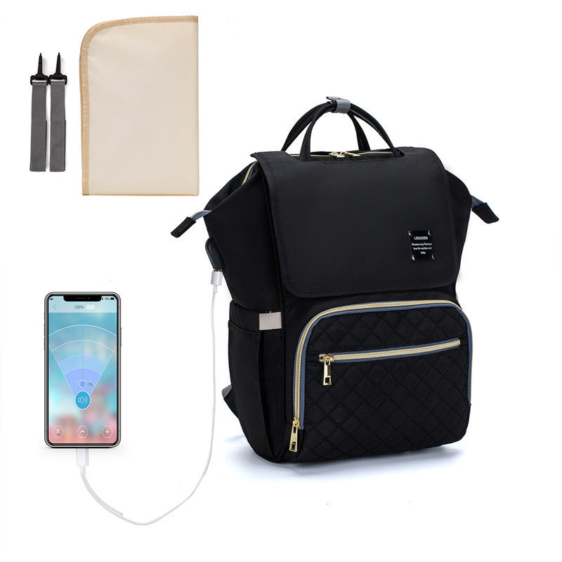 LEQUEEN foreign trade new mother bag multifunctional large-capacity baby diaper bag double shoulder milk bag mother and baby bag