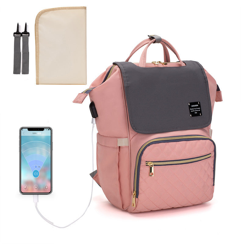 LEQUEEN foreign trade new mother bag multifunctional large-capacity baby diaper bag double shoulder milk bag mother and baby bag