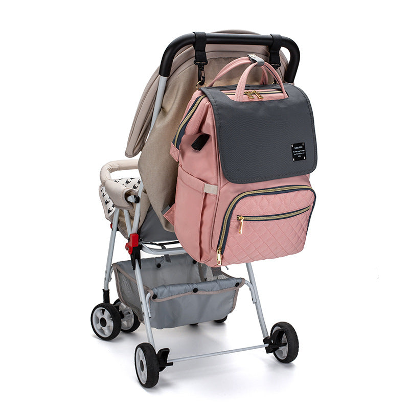LEQUEEN foreign trade new mother bag multifunctional large-capacity baby diaper bag double shoulder milk bag mother and baby bag