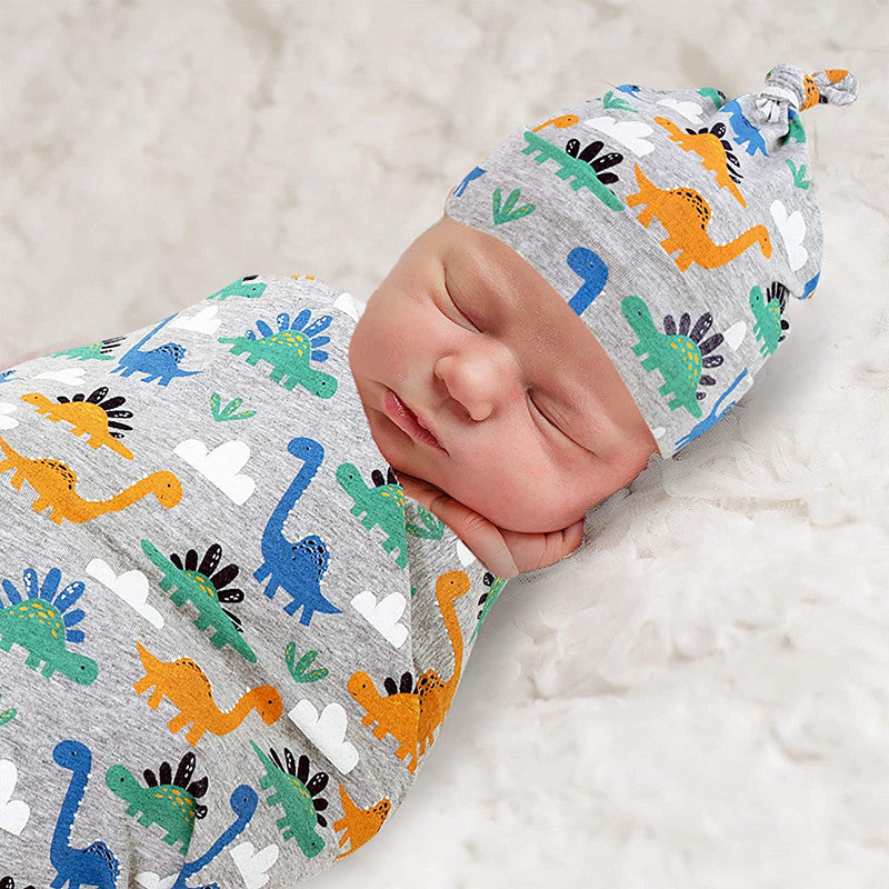 A49 Baby Bag Towel Hat Sleeping Bag Set Silkworm Cocoon-type Anti-shock Cotton Holder Swaddle Towel Newborn Hold Blanket