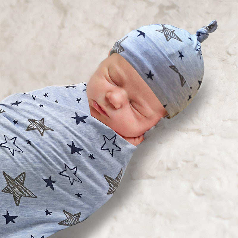 A49 Baby Bag Towel Hat Sleeping Bag Set Silkworm Cocoon-type Anti-shock Cotton Holder Swaddle Towel Newborn Hold Blanket