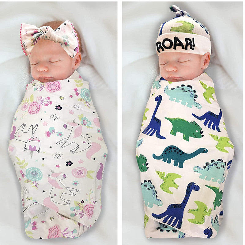 A49 Baby Bag Towel Hat Sleeping Bag Set Silkworm Cocoon-type Anti-shock Cotton Holder Swaddle Towel Newborn Hold Blanket