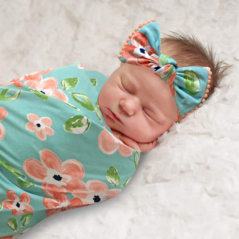 A49 Baby Bag Towel Hat Sleeping Bag Set Silkworm Cocoon-type Anti-shock Cotton Holder Swaddle Towel Newborn Hold Blanket