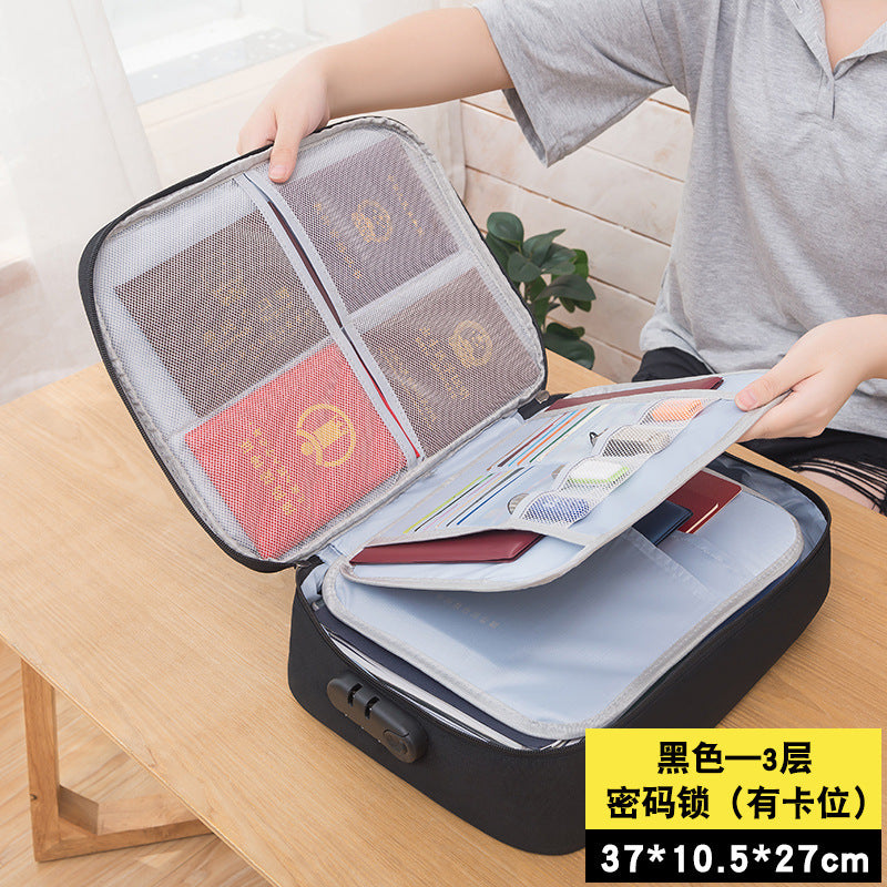 Home Document Storage Bag Family Multi-layer Large-capacity File File Package Travel Passport Bag Storage Bag