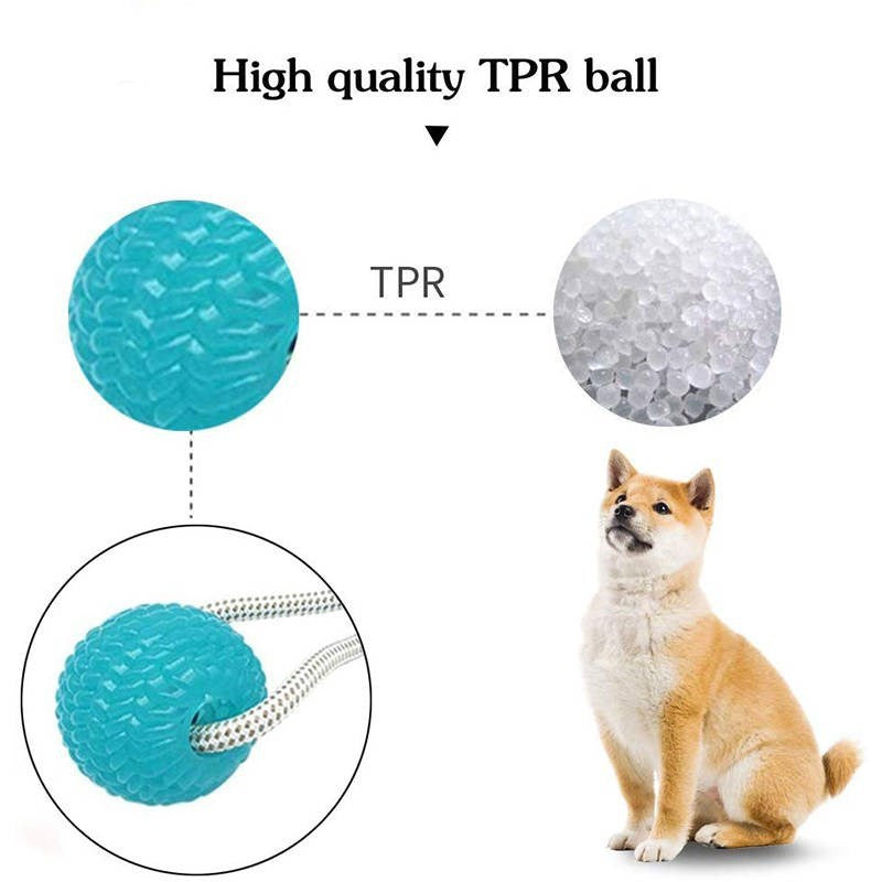 Dog small ball smart play dog bite rope toy doll bite-resistant own dog, cat sound ball