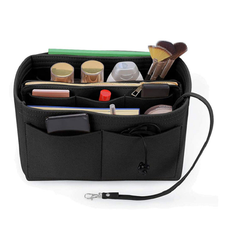 Felt Cosmetic bag with wallet Insert Bag For Handbag Organizer Storage bag (w/Detachable Zip Pocket) Fits Neverfull Speedy