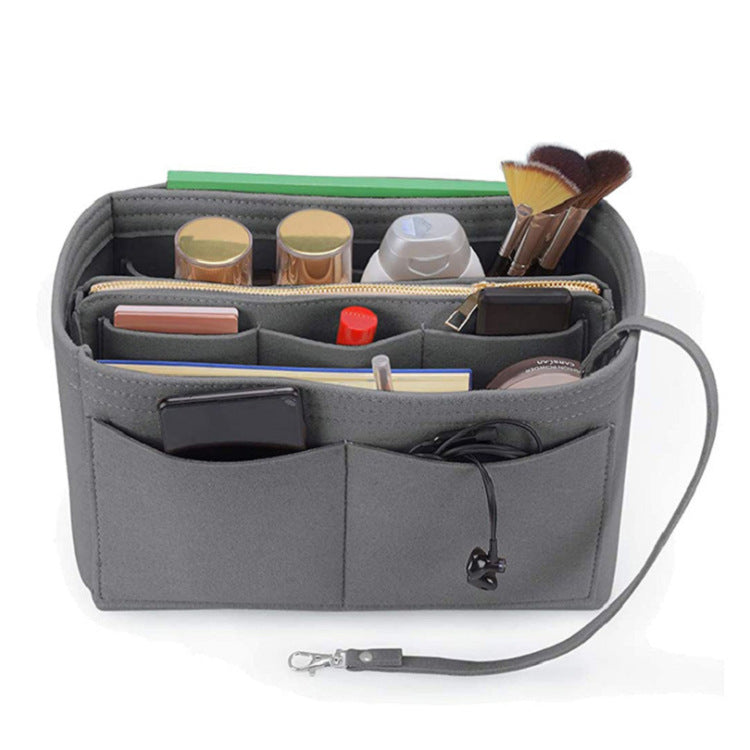 Felt Cosmetic bag with wallet Insert Bag For Handbag Organizer Storage bag (w/Detachable Zip Pocket) Fits Neverfull Speedy