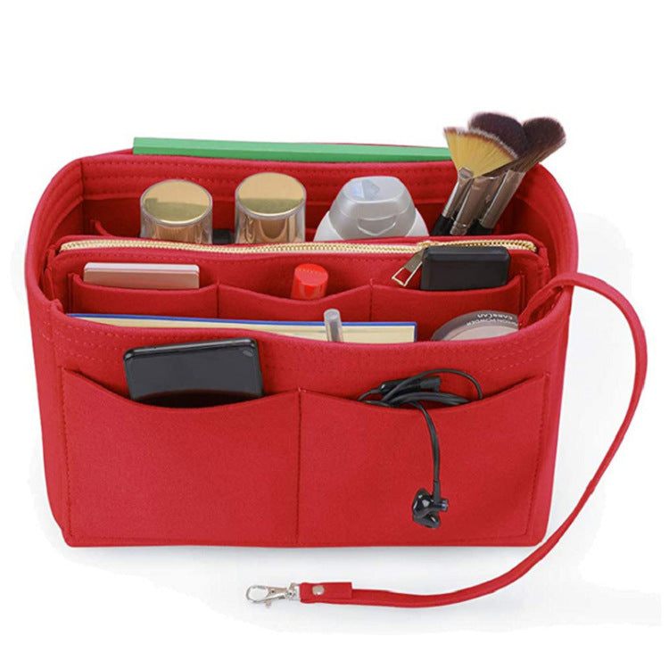 Felt Cosmetic bag with wallet Insert Bag For Handbag Organizer Storage bag (w/Detachable Zip Pocket) Fits Neverfull Speedy