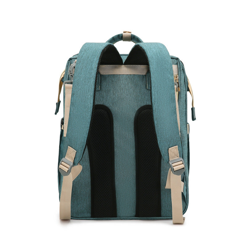 2020 New Portable Folding Crib Mummy Bag Multifunctional Large Capacity Going Out Mother and Baby Bag Backpack