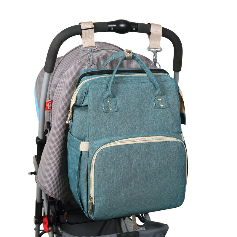2020 New Portable Folding Crib Mummy Bag Multifunctional Large Capacity Going Out Mother and Baby Bag Backpack