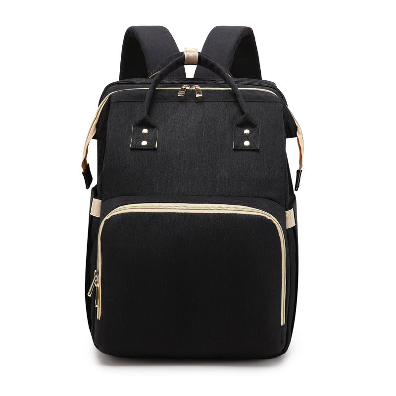 2020 New Portable Folding Crib Mummy Bag Multifunctional Large Capacity Going Out Mother and Baby Bag Backpack