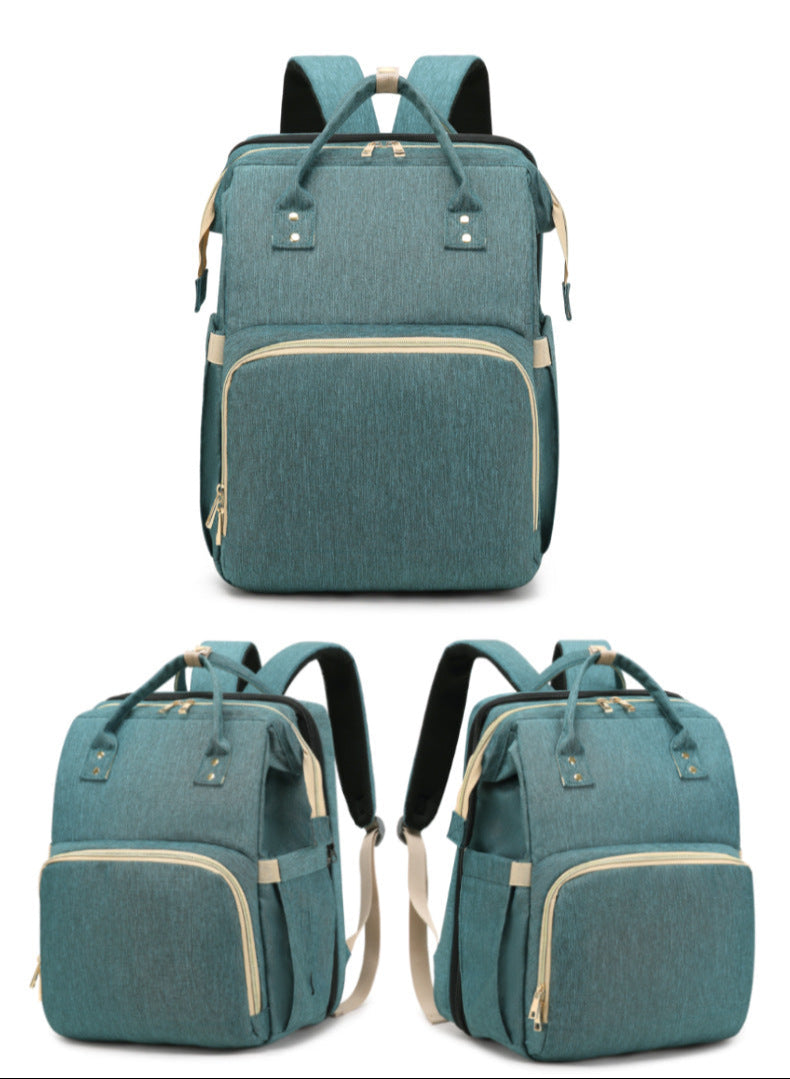 2020 New Portable Folding Crib Mummy Bag Multifunctional Large Capacity Going Out Mother and Baby Bag Backpack