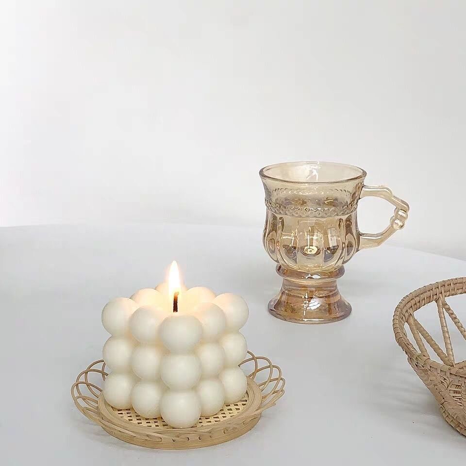 South Korea ins cube ugly orange lemon cheese soy wax aroma candle home decoration photo props