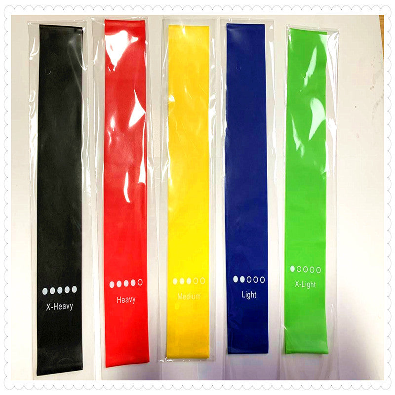 Spot 5 piece set of resistance band Indoor and outdoor stretch ring tension belt thin ring fitness yoga stretch belt elastic ring