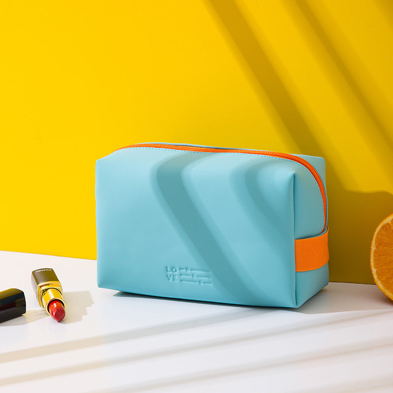 ins wind solid color cosmetic bag PU hand storage bag cosmetic bag mini storage bag customization