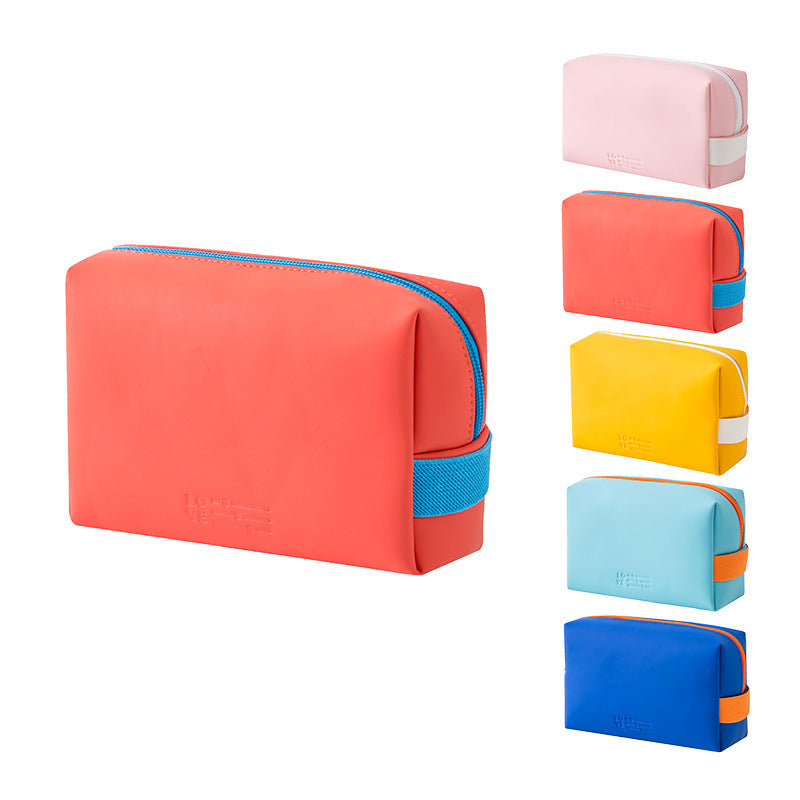 ins wind solid color cosmetic bag PU hand storage bag cosmetic bag mini storage bag customization