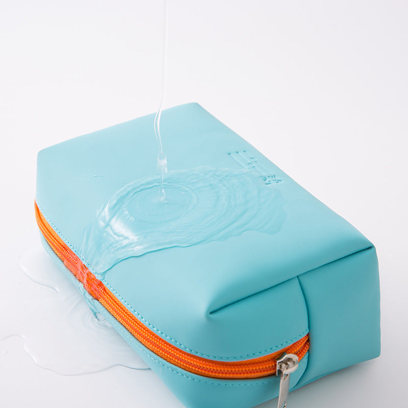 ins wind solid color cosmetic bag PU hand storage bag cosmetic bag mini storage bag customization