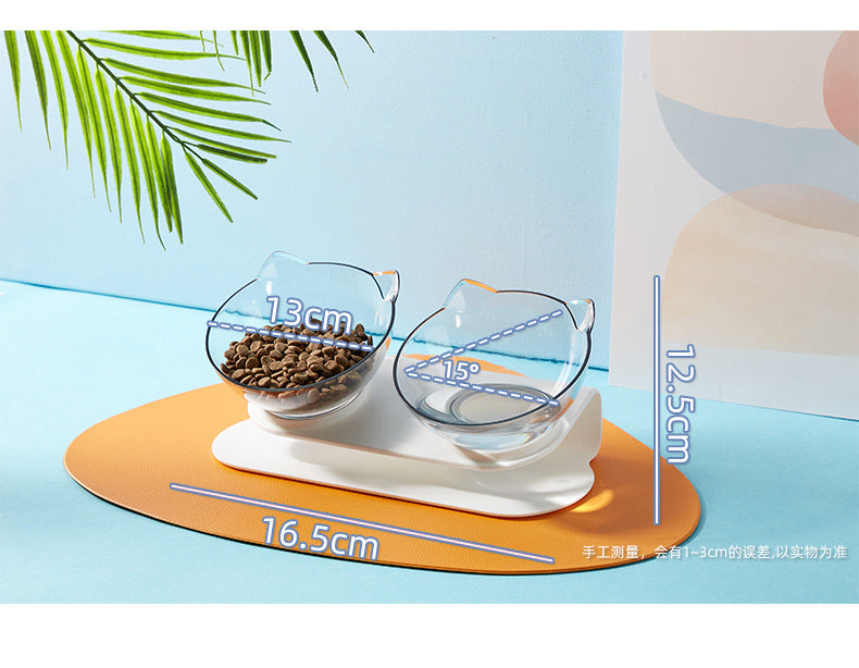 Cat bowl dog bowl cat double bowl non-slip pet cat pot cat food bowl cat dog food bowl protection spine pet bowl