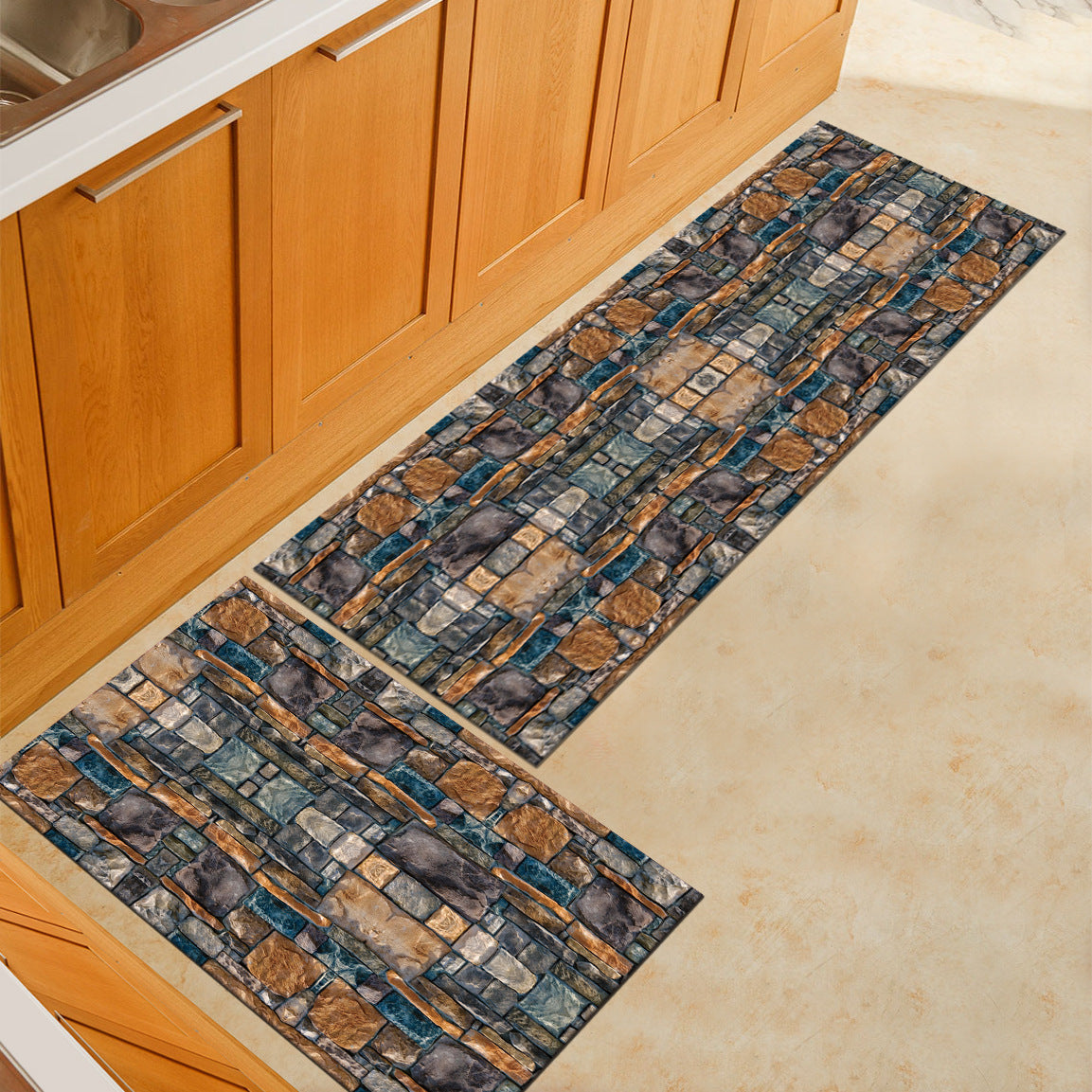 Nordic ins wind printing door carpet floor mats kitchen floor mats bedroom bedside bathroom toilet absorbent non-slip mat