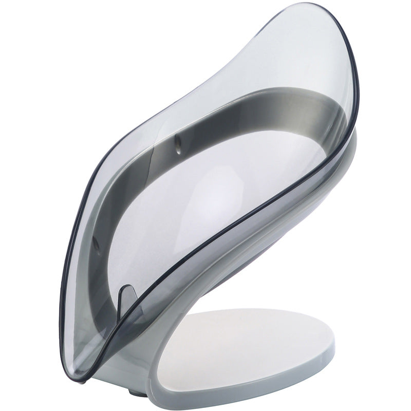 Douyin Creative Transparent Leaf-shaped Soap Dish Bathroom Toilet Free Punch Drain Soap Rack Leaf Soap Dish