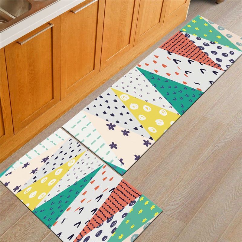 Nordic ins wind printing door carpet floor mats kitchen floor mats bedroom bedside bathroom toilet absorbent non-slip mat