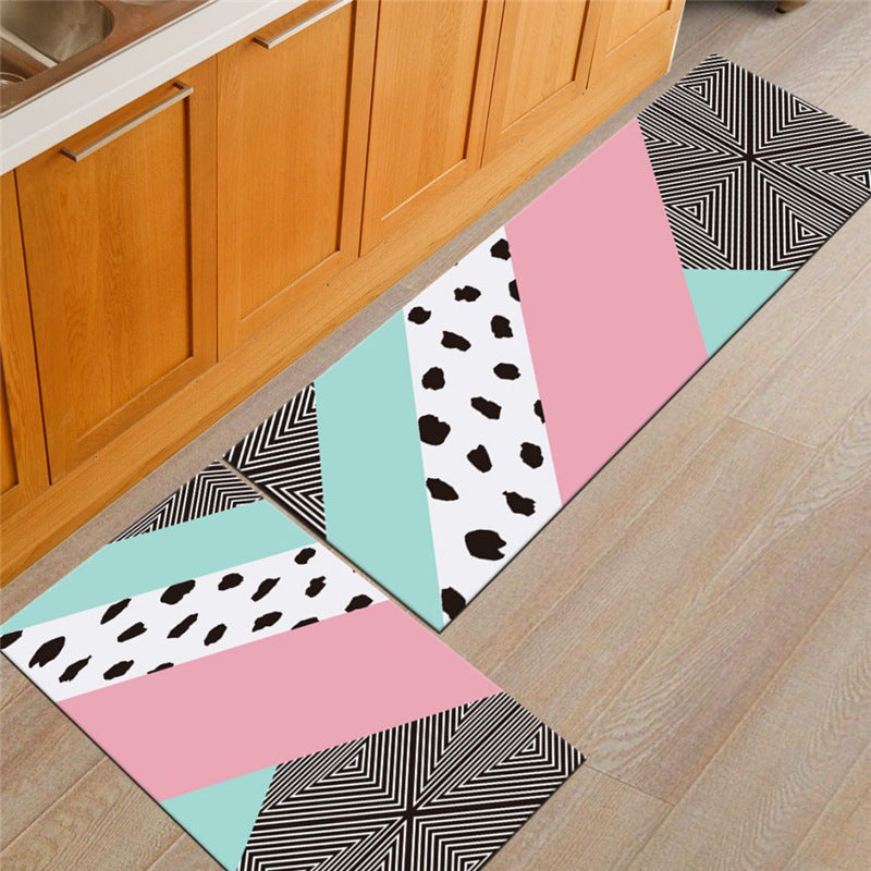 Nordic ins wind printing door carpet floor mats kitchen floor mats bedroom bedside bathroom toilet absorbent non-slip mat