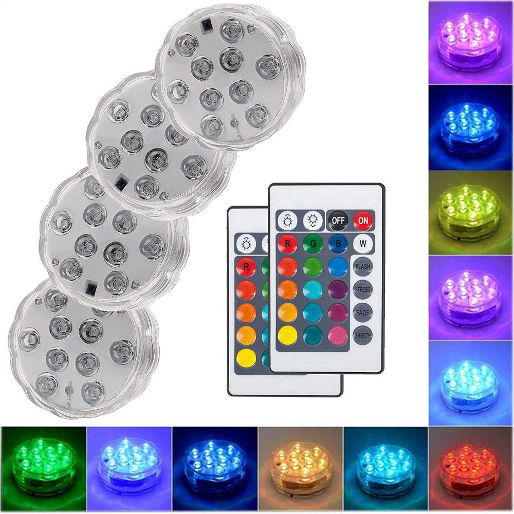 Diving knob light aquarium waterproof light colorful underwater waterproof light highlight remote control water tank light
