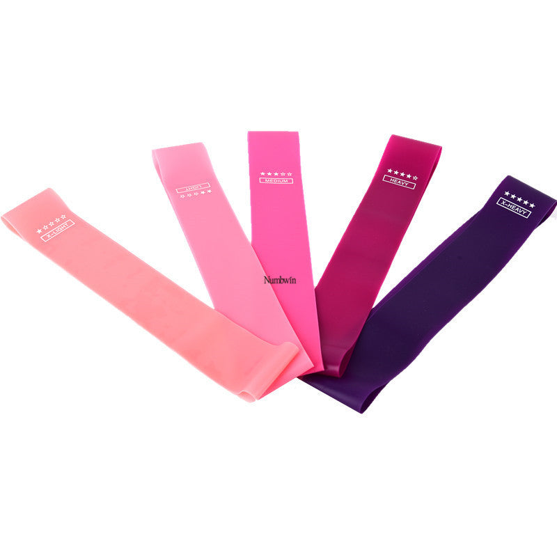 Gradient color five elastic eight-piece squat men and women peach hip elastic ring yoga pull belt hip resistance belt