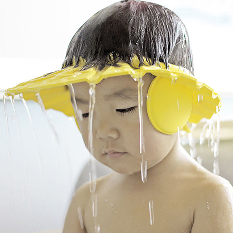 Baby shampoo artifact baby child waterproof earmuffs child bathing toddler shampoo shower cap adjustable 0-6 years old