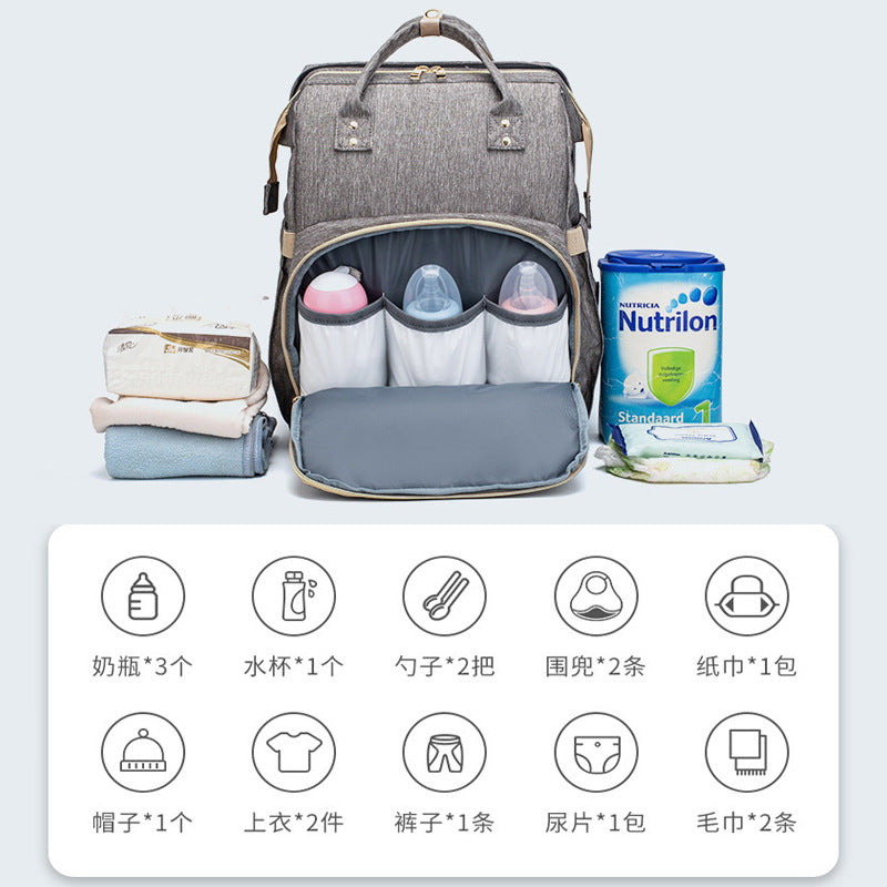 New Mummy bag custom multi-function portable folding crib treasure mother portable out large capacity maternal and child bags