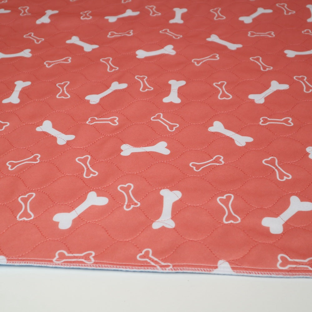 Pet training mat dog orange red bone printing training pet changing mat