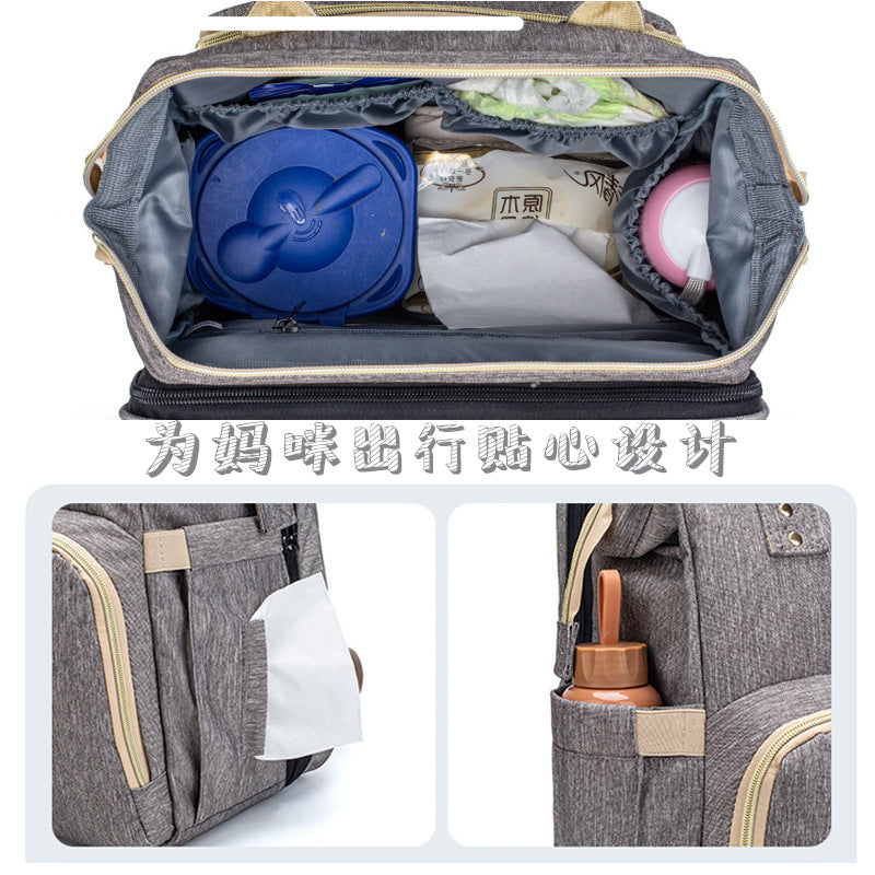 New Mummy bag custom multi-function portable folding crib treasure mother portable out large capacity maternal and child bags