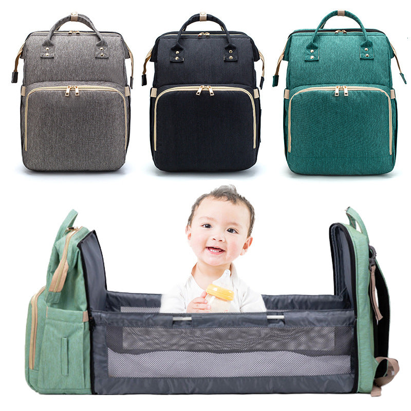New Mummy bag custom multi-function portable folding crib treasure mother portable out large capacity maternal and child bags