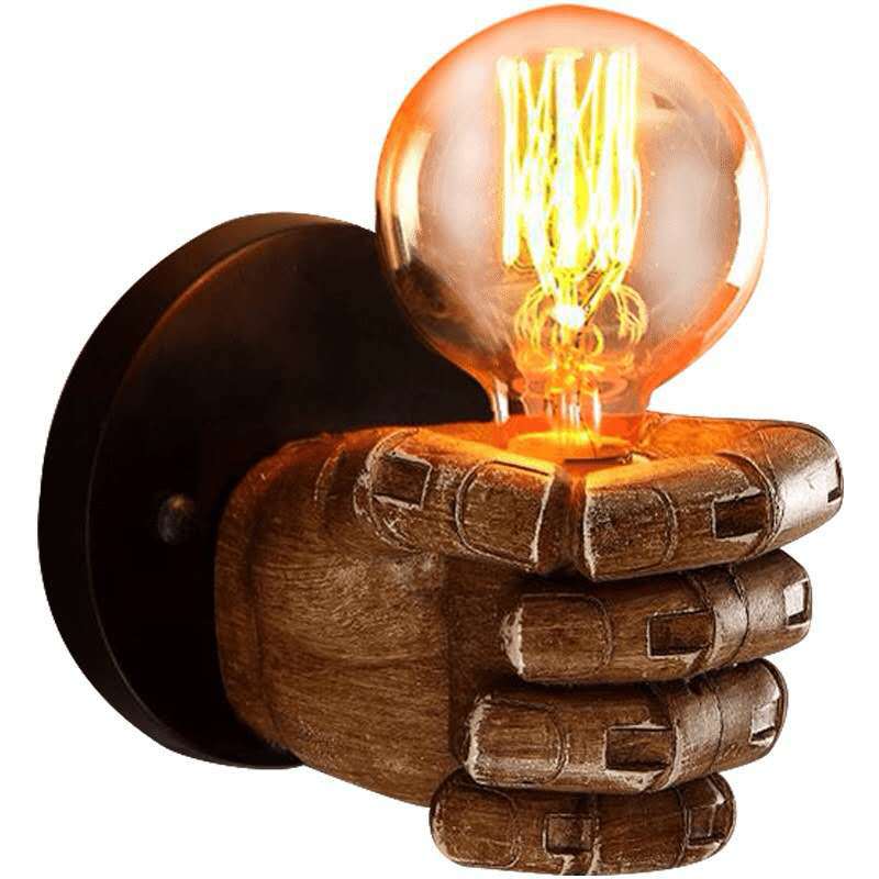 Retro resin fist wall lamp Cross-border European style bar restaurant cafe decorative wall lamp Left hand right hand wall lamp