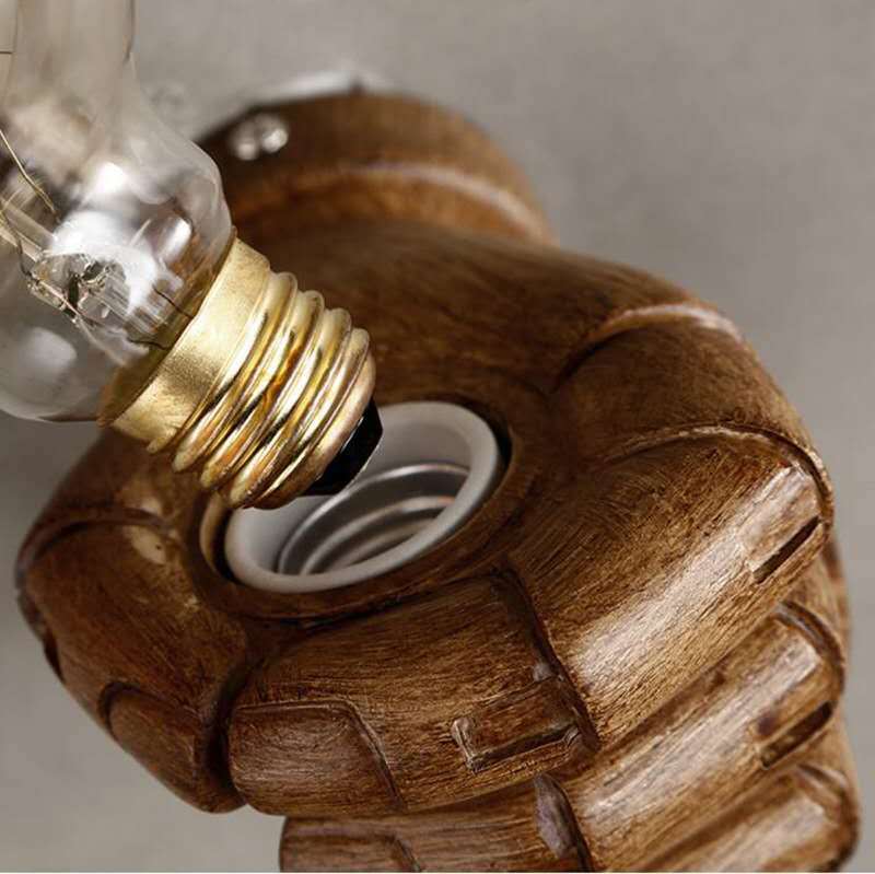 Retro resin fist wall lamp Cross-border European style bar restaurant cafe decorative wall lamp Left hand right hand wall lamp