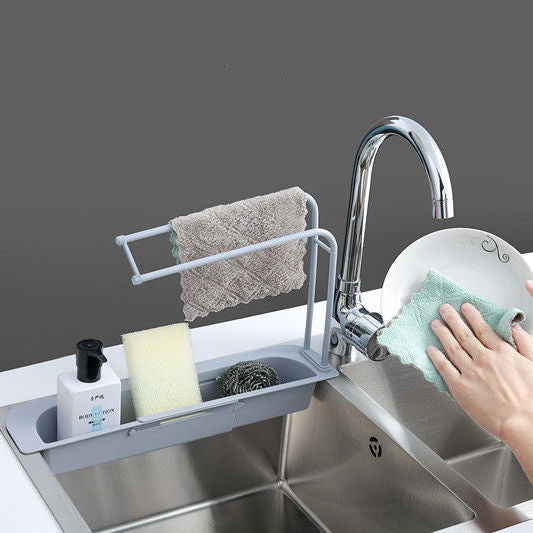 NEW Telescopic Sink Rack Holder Expandable Storage Drain Basket For Home Kitchen Household Adjustment Rack Home Kitchen Storage