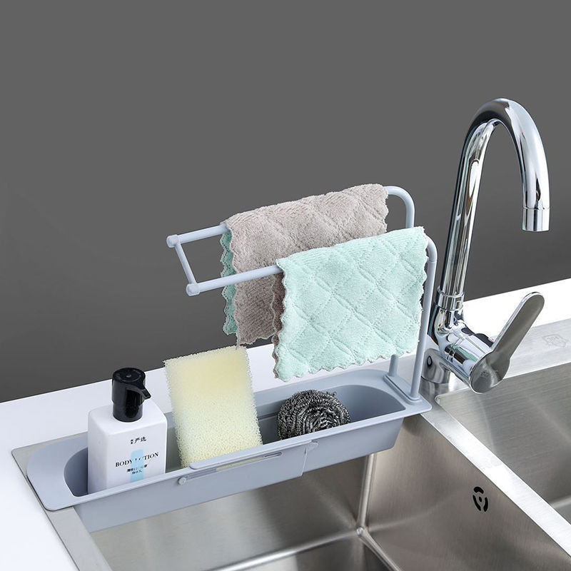 NEW Telescopic Sink Rack Holder Expandable Storage Drain Basket For Home Kitchen Household Adjustment Rack Home Kitchen Storage