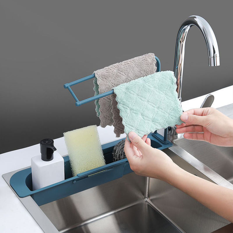 NEW Telescopic Sink Rack Holder Expandable Storage Drain Basket For Home Kitchen Household Adjustment Rack Home Kitchen Storage