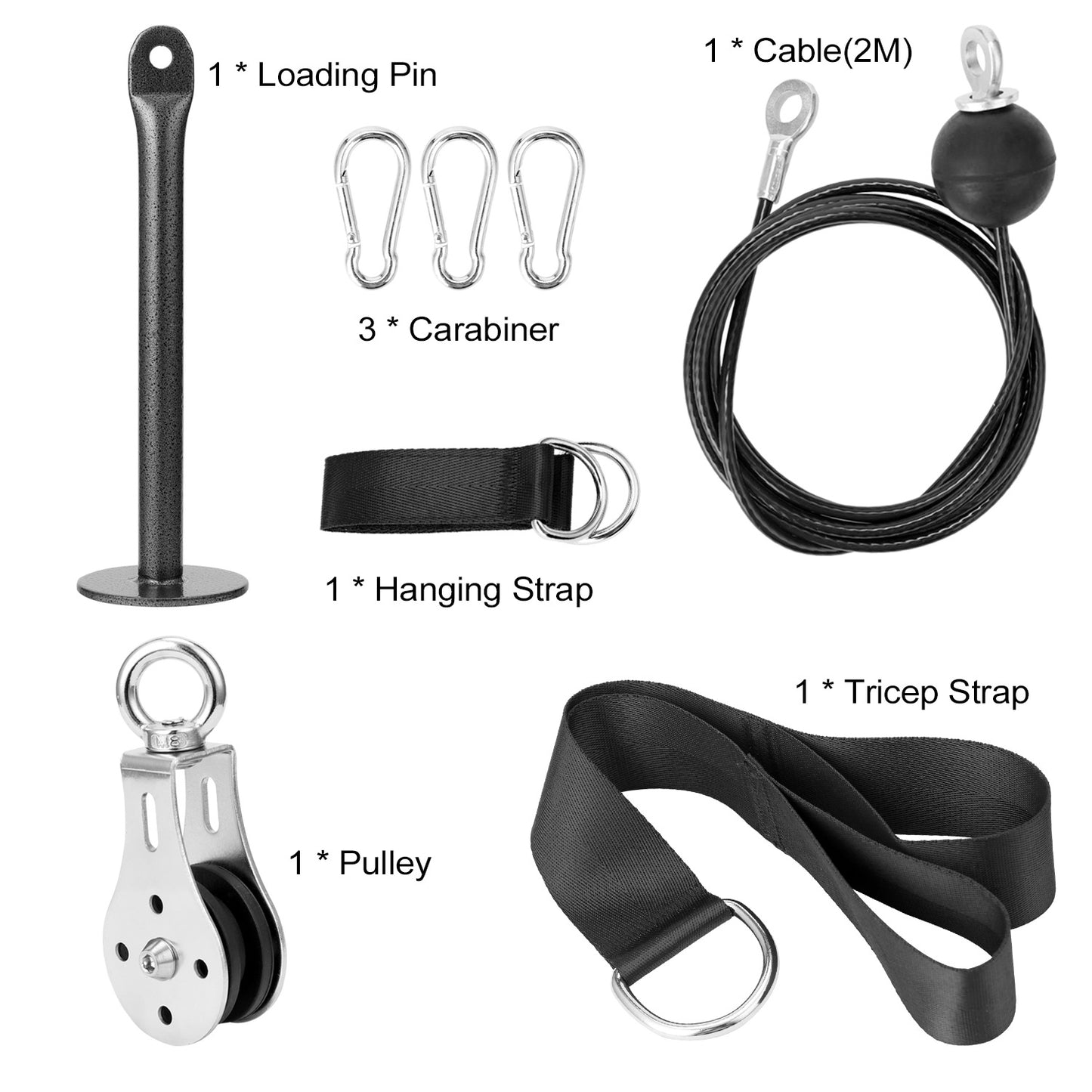 Cross-border DIY Fitness Equipment Set Home Fitness Combination Set Pulley Cable Cord Rope X Set