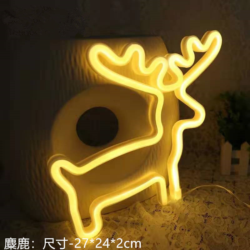 Amazon cross-border explosion of LED neon lights with lightning love shape lights Christmas bar decoration lights