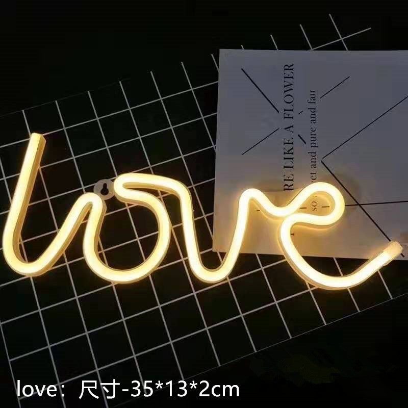 Amazon cross-border explosion of LED neon lights with lightning love shape lights Christmas bar decoration lights